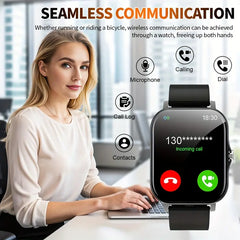 1.83-Inch Full Touchscreen Smartwatch for Men & Women – Fitness Tracker with Call/Message Function, Sports Modes, Heart Rate Monitor, USB Charging, Compatible with iPhone & Android