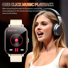 1.83-Inch Full Touchscreen Smartwatch for Men & Women – Fitness Tracker with Call/Message Function, Sports Modes, Heart Rate Monitor, USB Charging, Compatible with iPhone & Android