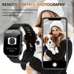 1.83-Inch Full Touchscreen Smartwatch for Men & Women – Fitness Tracker with Call/Message Function, Sports Modes, Heart Rate Monitor, USB Charging, Compatible with iPhone & Android