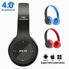 P47 Wireless Bluetooth Headphones with Built-in Mic Foldable Stereo Headset for Smart Phones Android Devices PC & Laptops