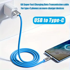 180° Rotatable USB to Type-C Fast Charging Cable – Durable Braided Nylon, 3A High-Speed Charging, Tangle-Free Design, Compatible with Android, Samsung, Pixel, Switch & More