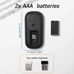 2.4G Wireless RGB Mouse – Silent Dual Mode, Ergonomic Design, Battery-Powered, with USB Receiver | Black & White Color Options | Smooth Wireless Performance for Gaming, Office & Daily Use | Sleek Finish, Durable Plastic Build