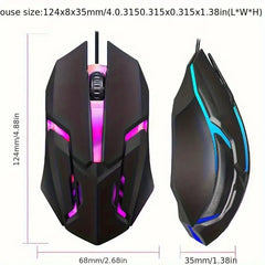 Professional Wired Gaming Mouse – USB Connection, 5000 DPI High-Precision Sensor, Ergonomic Right-Hand Grip, 7-Color Breathing LED Lights, No Battery Needed – Compatible with PC, Laptop & Desktop – Ideal for Gaming, Streaming, Office Use
