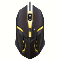 Professional Wired Gaming Mouse – USB Connection, 5000 DPI High-Precision Sensor, Ergonomic Right-Hand Grip, 7-Color Breathing LED Lights, No Battery Needed – Compatible with PC, Laptop & Desktop – Ideal for Gaming, Streaming, Office Use