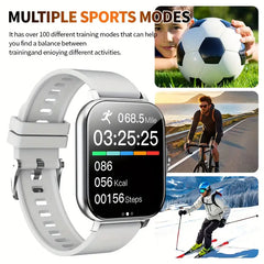 1.83-Inch Full Touchscreen Smartwatch for Men & Women – Fitness Tracker with Call/Message Function, Sports Modes, Heart Rate Monitor, USB Charging, Compatible with iPhone & Android