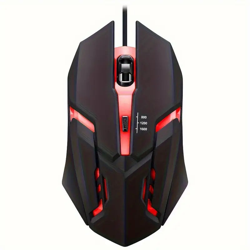 Professional Wired Gaming Mouse – USB Connection, 5000 DPI High-Precision Sensor, Ergonomic Right-Hand Grip, 7-Color Breathing LED Lights, No Battery Needed – Compatible with PC, Laptop & Desktop – Ideal for Gaming, Streaming, Office Use