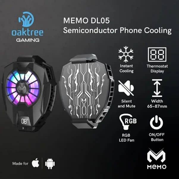 Memo Dl05 Portable Semiconductor Phone Cooler Fan