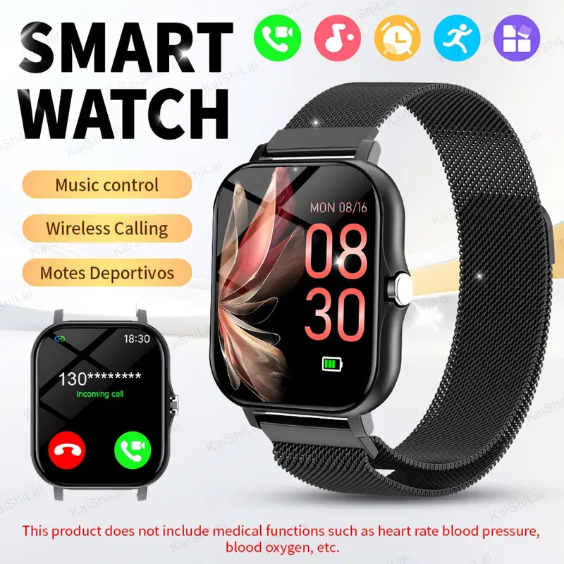 1.83-Inch Full Touchscreen Smartwatch for Men & Women – Fitness Tracker with Call/Message Function, Sports Modes, Heart Rate Monitor, USB Charging, Compatible with iPhone & Android