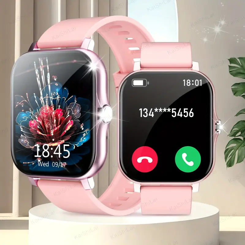 1.83-Inch Full Touchscreen Smartwatch for Men & Women – Fitness Tracker with Call/Message Function, Sports Modes, Heart Rate Monitor, USB Charging, Compatible with iPhone & Android