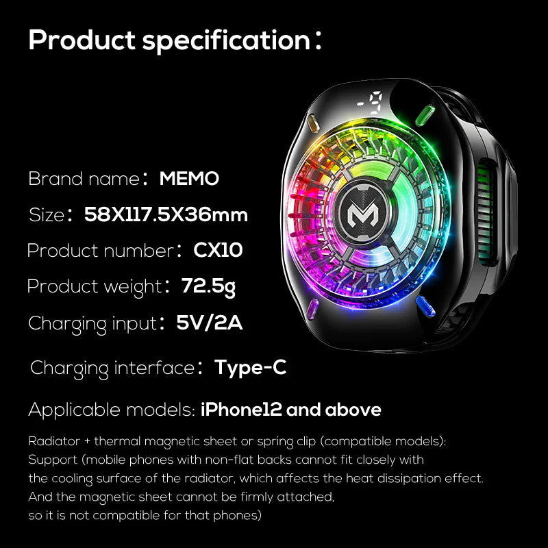 Memo CX10 pro Magnetic Mobile Cooling Fan