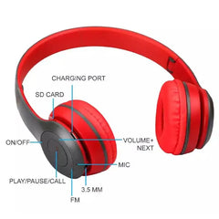 P47 Wireless Bluetooth Headphones with Built-in Mic Foldable Stereo Headset for Smart Phones Android Devices PC & Laptops