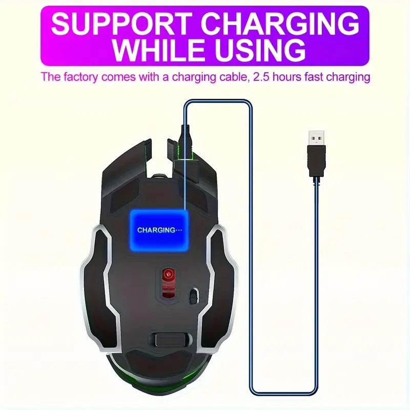 Q13 Wireless Rechargeable Mouse with LED Backlight – Ultra-Thin Silent Mouse for Laptop & PC | Stable, Smooth, Low-Latency Performance | USB Receiver Included | Ergonomic Design for Office, Gaming, Work & Entertainment Use