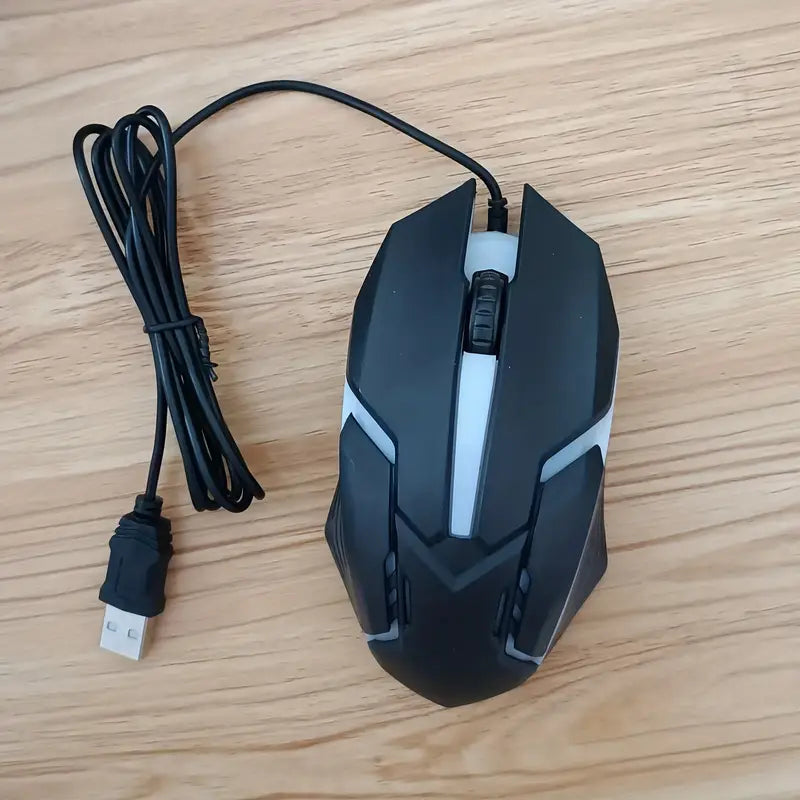 Professional Wired Gaming Mouse – USB Connection, 5000 DPI High-Precision Sensor, Ergonomic Right-Hand Grip, 7-Color Breathing LED Lights, No Battery Needed – Compatible with PC, Laptop & Desktop – Ideal for Gaming, Streaming, Office Use