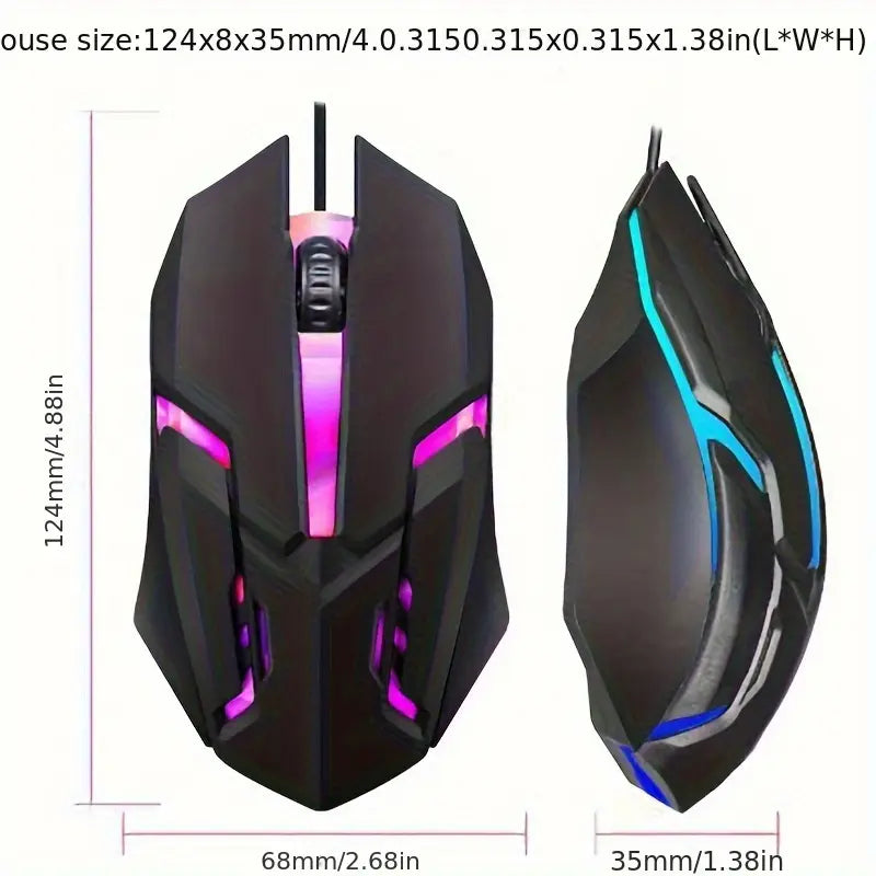 Professional Wired Gaming Mouse – USB Connection, 5000 DPI High-Precision Sensor, Ergonomic Right-Hand Grip, 7-Color Breathing LED Lights, No Battery Needed – Compatible with PC, Laptop & Desktop – Ideal for Gaming, Streaming, Office Use