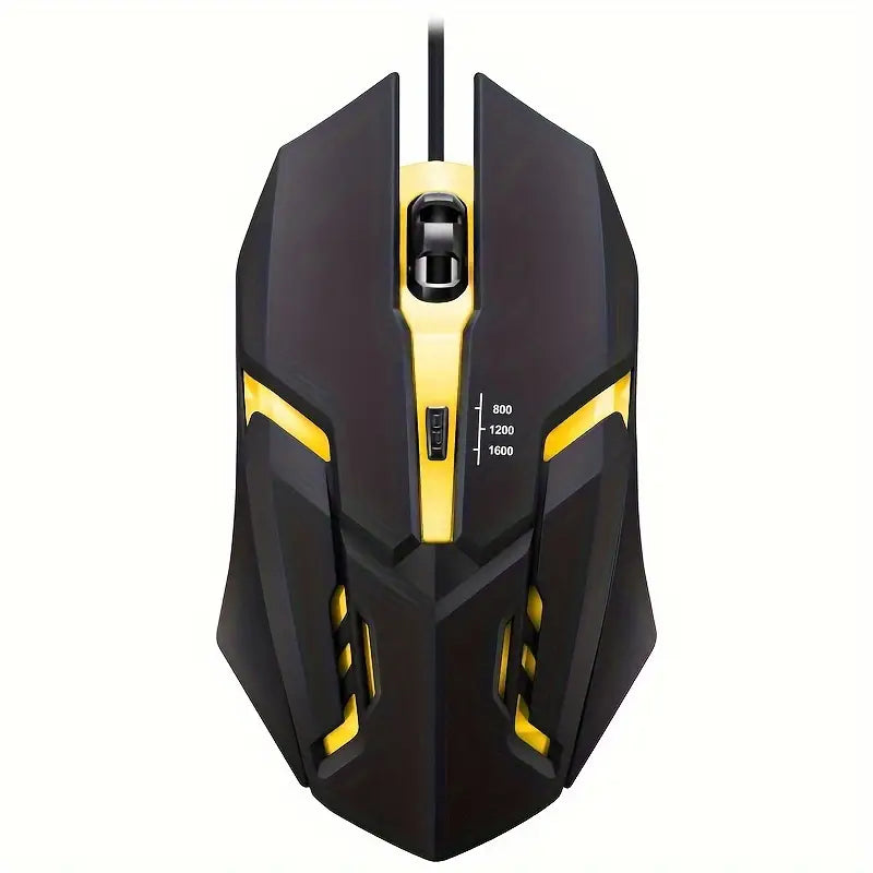 Professional Wired Gaming Mouse – USB Connection, 5000 DPI High-Precision Sensor, Ergonomic Right-Hand Grip, 7-Color Breathing LED Lights, No Battery Needed – Compatible with PC, Laptop & Desktop – Ideal for Gaming, Streaming, Office Use